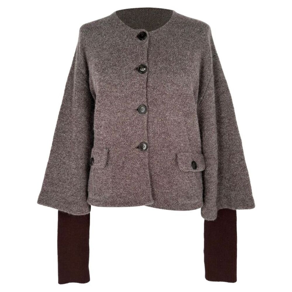 Christian Dior Knit Jacket in Brown Wool